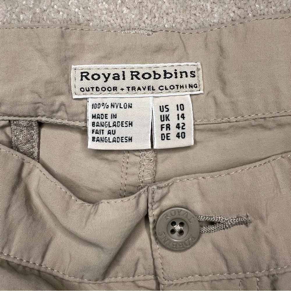 Royal Robbins Beige Zip Off Legs 100% Nylon Cargo Pants Shorts Women's 10 - Picture 10 of 15